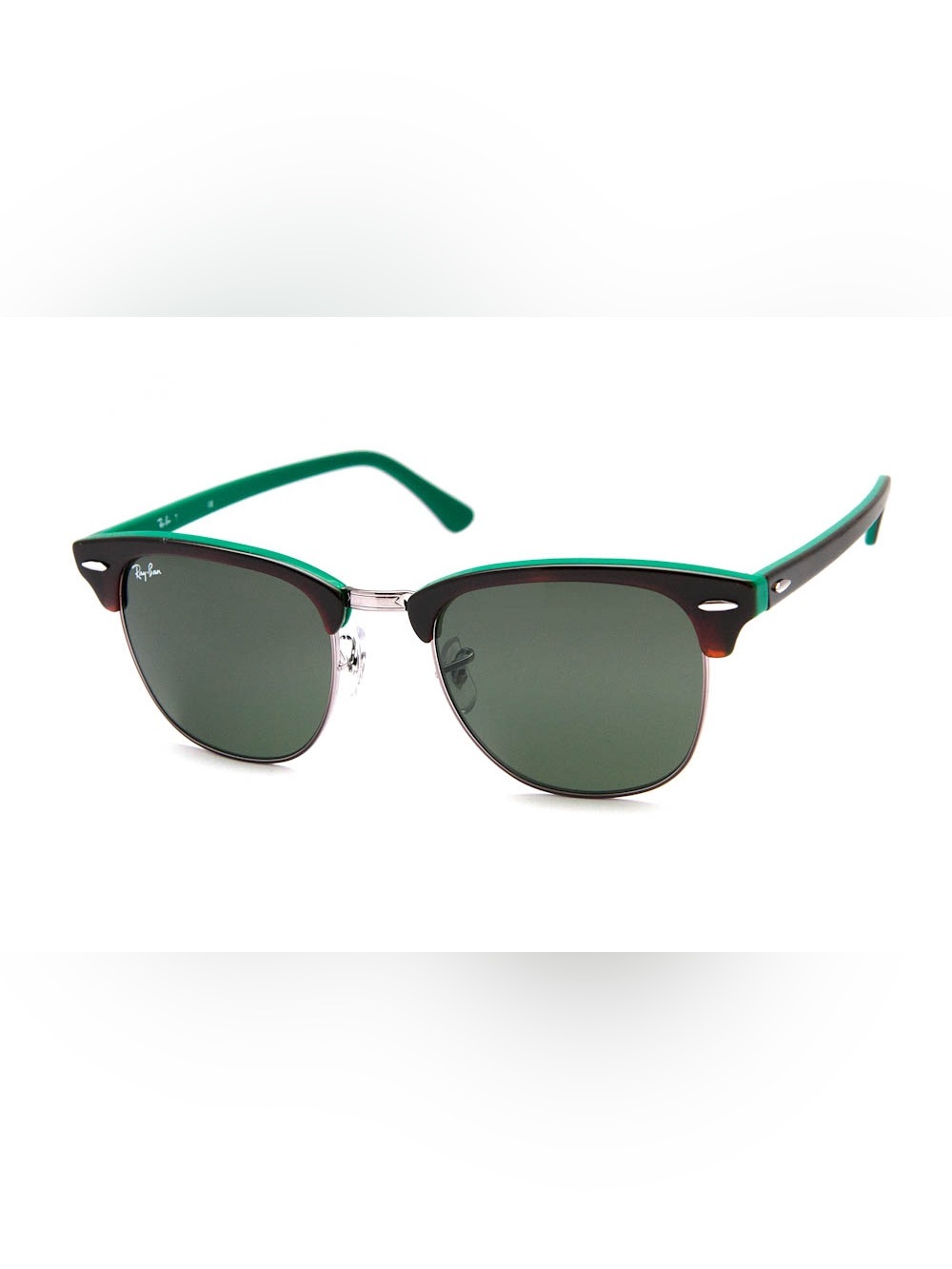 Ray-Ban Two-Tone Green and Brown Clubmaster Sunglasses